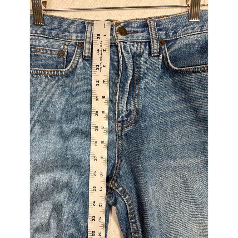 Free People Straight Leg Jeans Blue Med Wash Raw Released Hem W-26 Fit W-28x25 - Picture 5 of 8